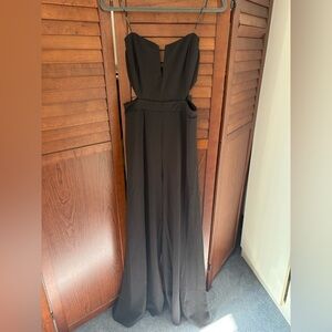 Black strapless jumpsuit